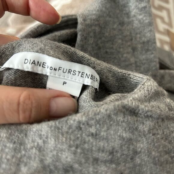 Diane von furstenberg cashmere blend wool crewneck 3/4 sleeve sweater pullover S - Picture 5 of 5